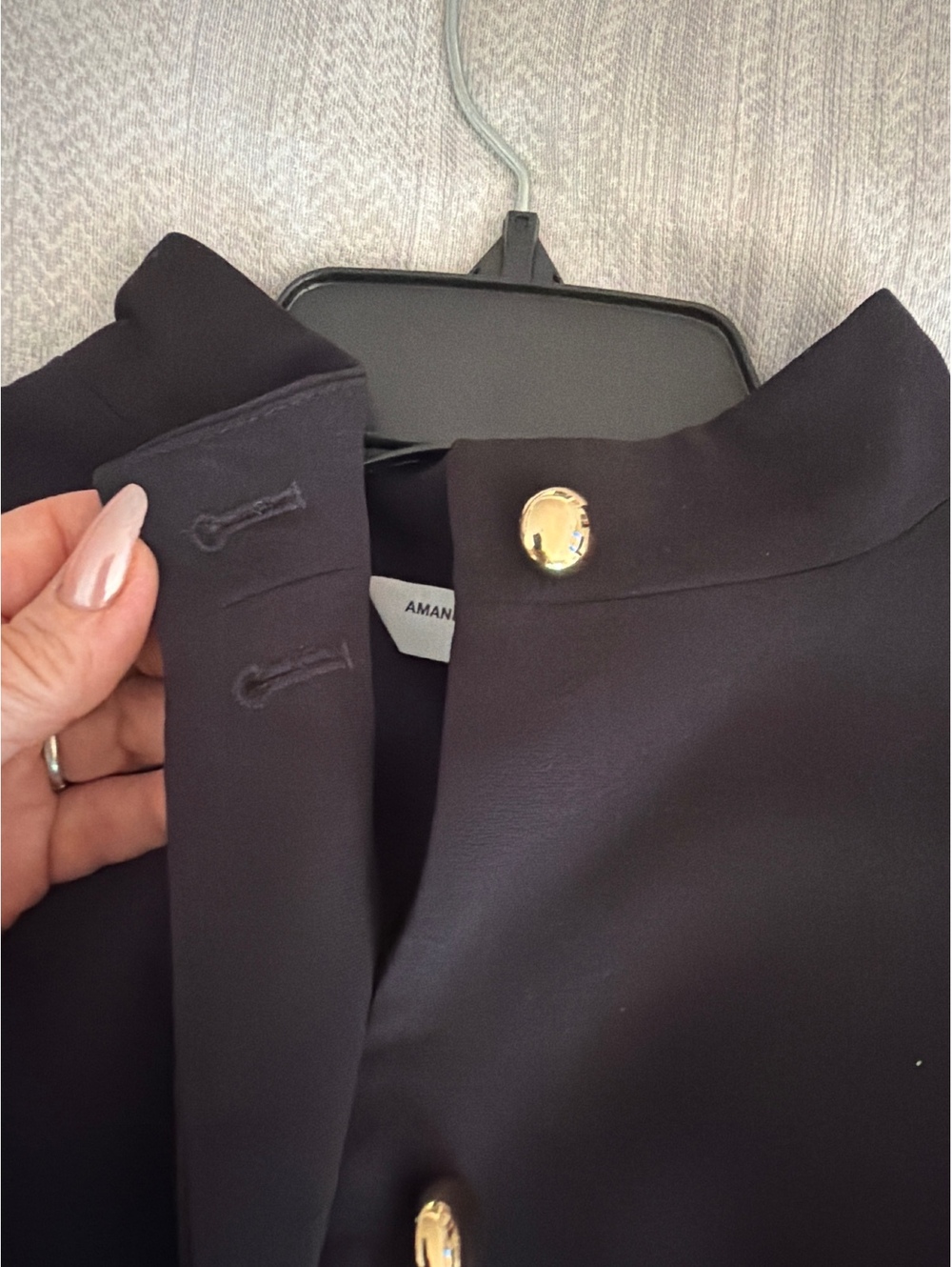 Amanda Uprichard Black Sleeveless Peplum Top with Gold Buttons Size XL - Picture 5 of 8
